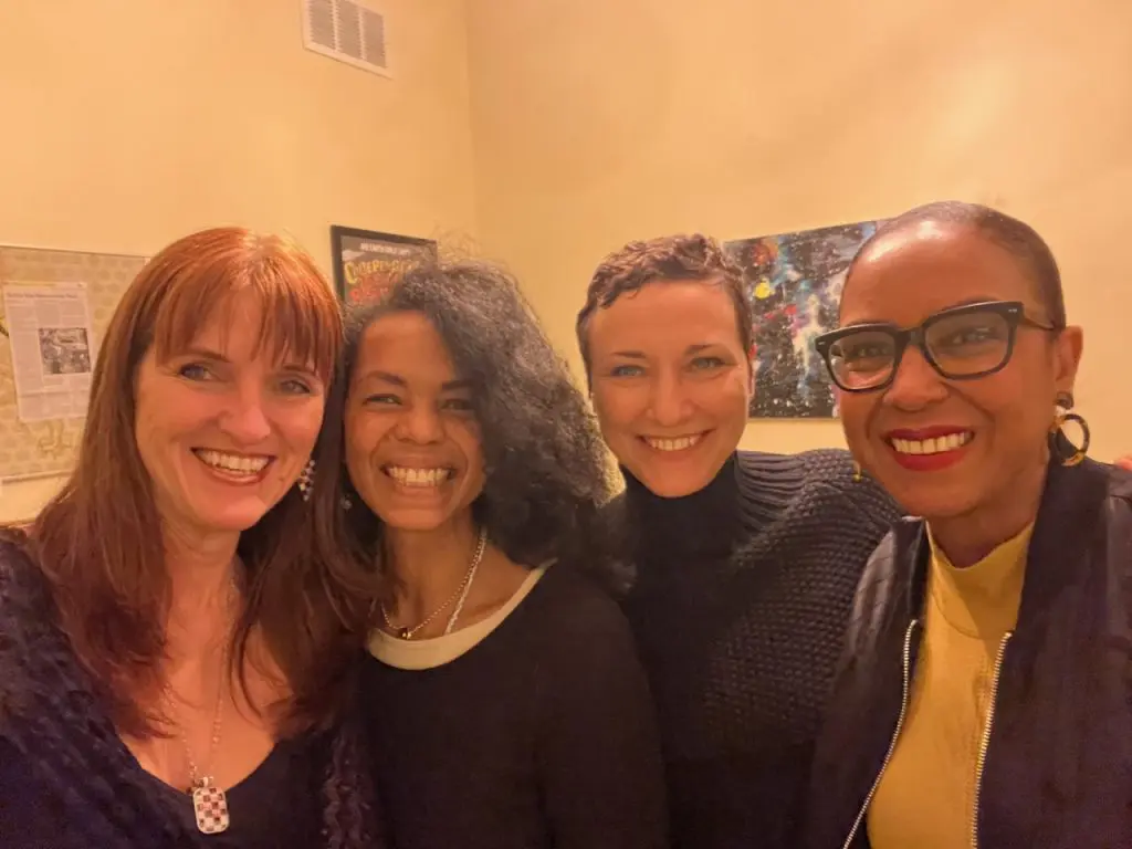 four writer-parents at a Pen Parentis Meetup