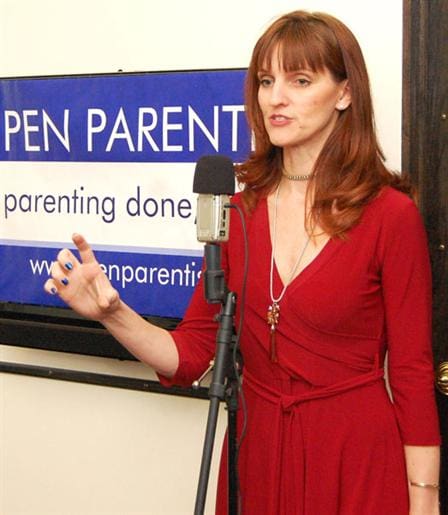 M. M. De Voe speaking at parenting event
