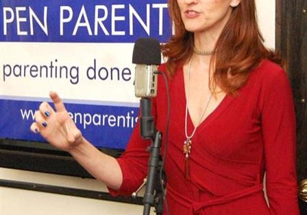 M. M. De Voe speaking at parenting event